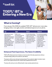 지도교수님을 위한 TOEFL iBT 업데이트